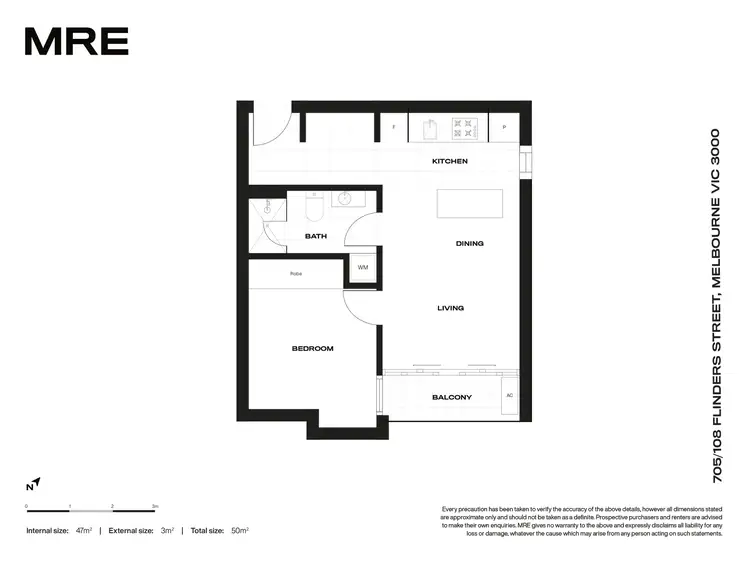 Floorplan of Homely apartment listing, 705/108 Flinders Street, Melbourne VIC 3000