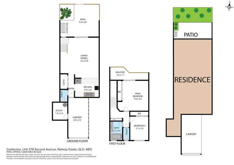 Floorplan of Homely townhouse listing, 3/19 Second Avenue, Railway Estate QLD 4810