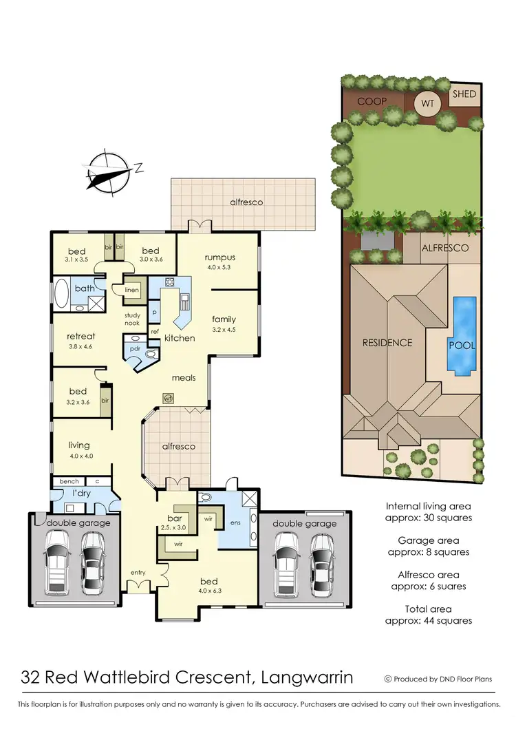 Floorplan of Homely house listing, 32 Red Wattlebird Crescent, Langwarrin VIC 3910