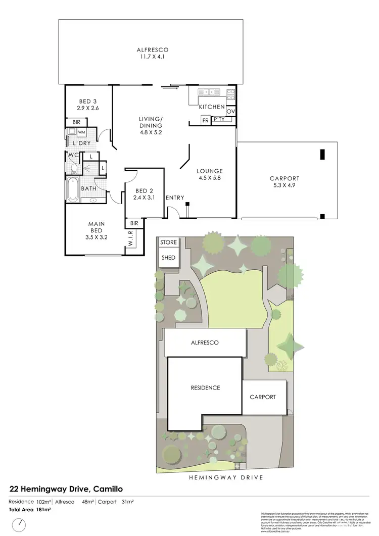 Floorplan of Homely house listing, 22 Hemingway Drive, Camillo WA 6111