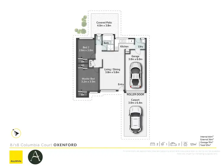 Floorplan of Homely townhouse listing, 8/18 Columbia Court, Oxenford QLD 4210