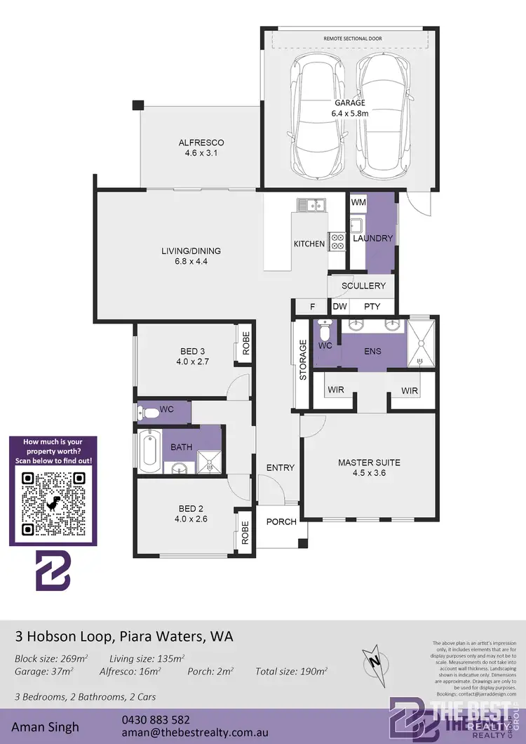 Floorplan of Homely house listing, 3 Hobson Loop, Piara Waters WA 6112
