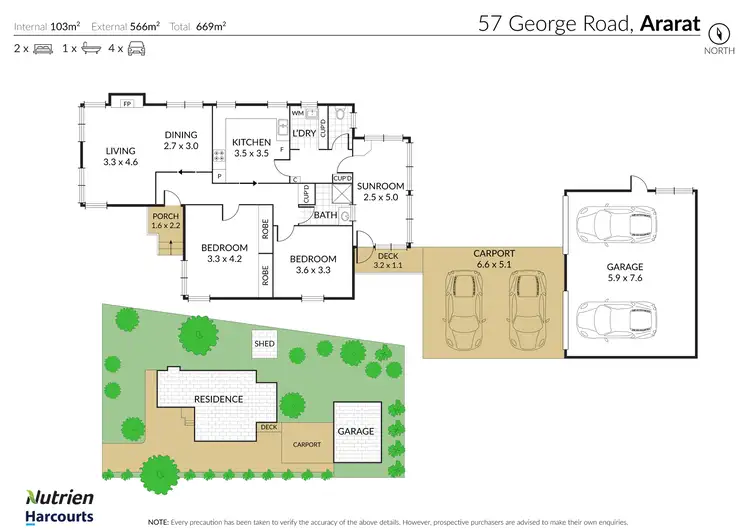 Floorplan of Homely house listing, 57 George Road, Ararat VIC 3377