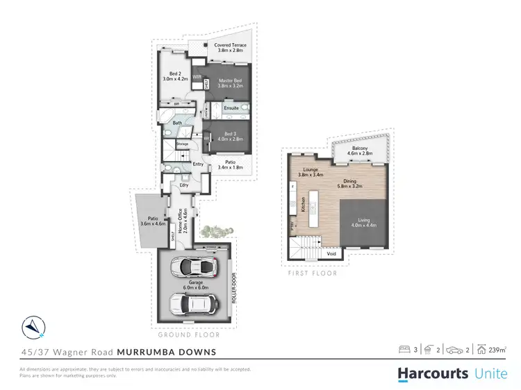 Floorplan of Homely townhouse listing, 45/37 Wagner Road, Murrumba Downs QLD 4503