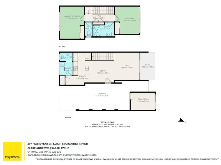 Floorplan of Homely unit listing, 2/7 Honeyeater Loop, Margaret River WA 6285
