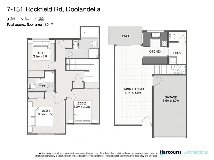 Floorplan of Homely townhouse listing, 7/131 Rockfield Road, Doolandella QLD 4077