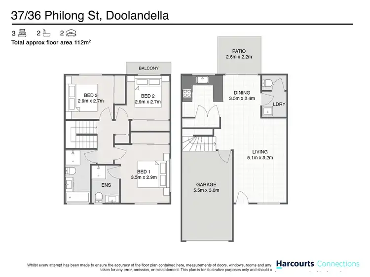 Floorplan of Homely townhouse listing, 37/36 Philong Street, Doolandella QLD 4077