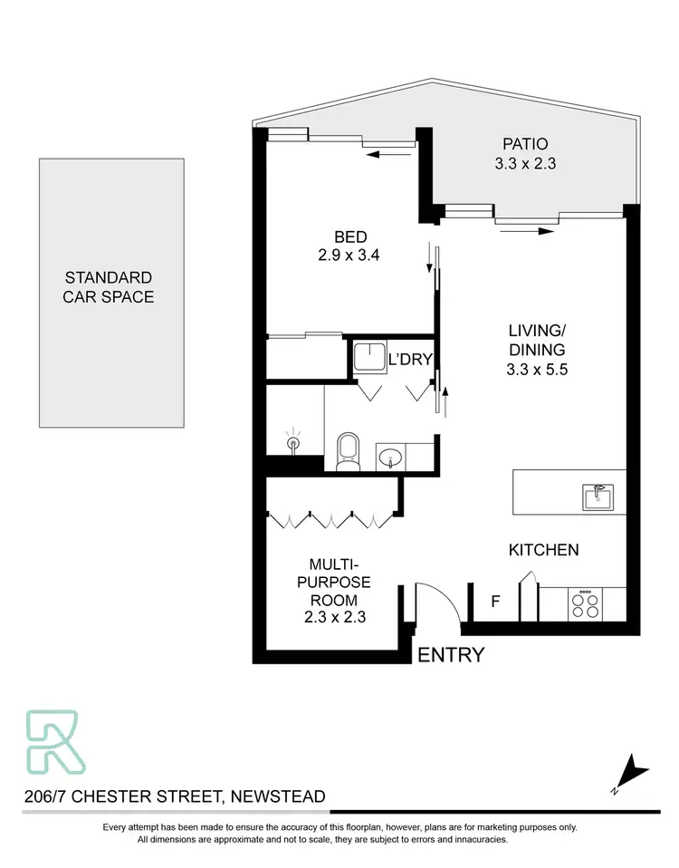 Floorplan of Homely apartment listing, 206/7 Chester Street, Newstead QLD 4006