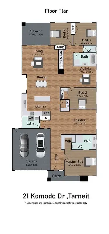 Floorplan of Homely house listing, 21 Komodo Drive, Tarneit VIC 3029