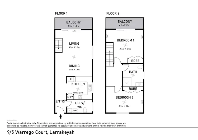 Floorplan of Homely townhouse listing, 9/5 Warrego Court, Larrakeyah NT 820