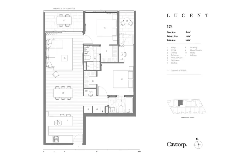 Floorplan of Homely apartment listing, 612/18 Longland Street, Newstead QLD 4006