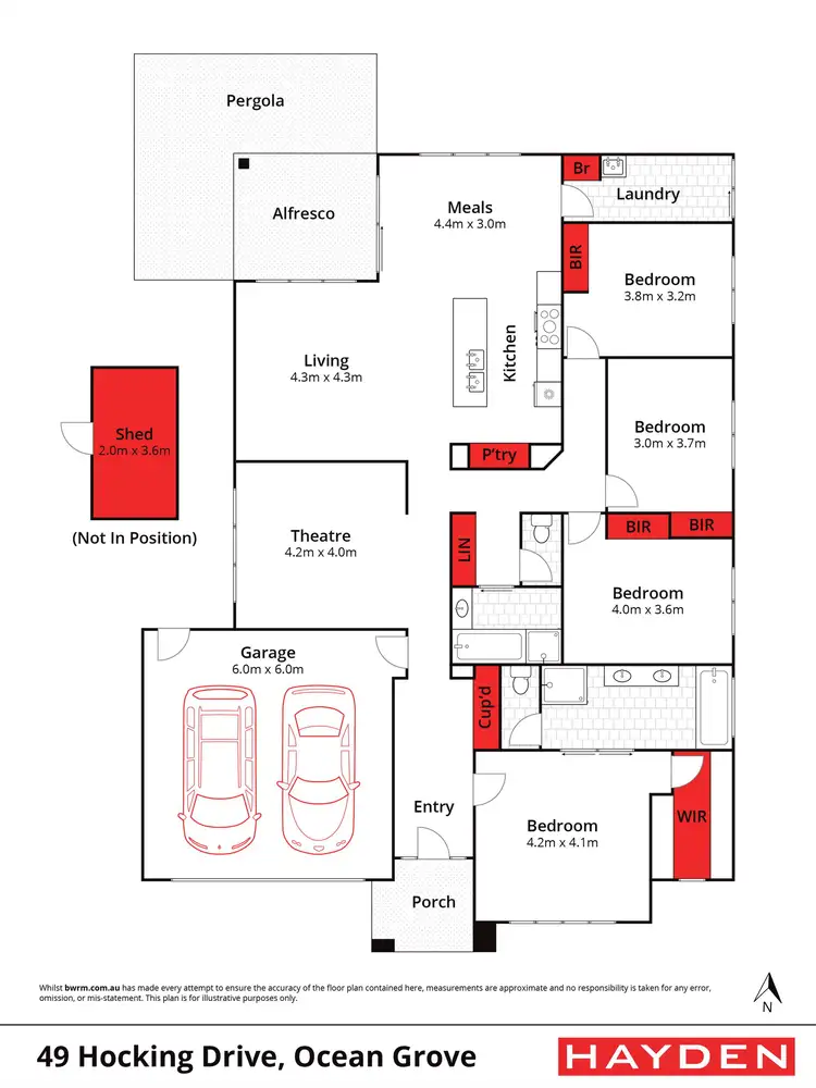Floorplan of Homely house listing, 49 Hocking Drive, Ocean Grove VIC 3226