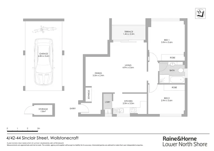 Floorplan of Homely apartment listing, 4/42-44 Sinclair Street, Wollstonecraft NSW 2065