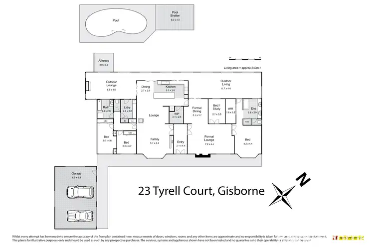 Floorplan of Homely house listing, 23 Tyrell Court, Gisborne South VIC 3437