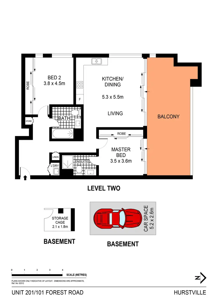 Floorplan of Homely unit listing, 201/101 Forest Road, Hurstville NSW 2220