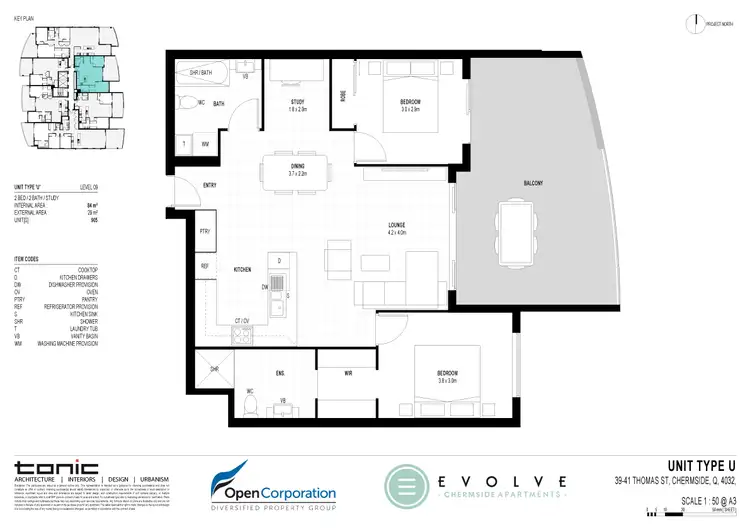 Floorplan of Homely unit listing, 905/39 Thomas Street, Chermside QLD 4032