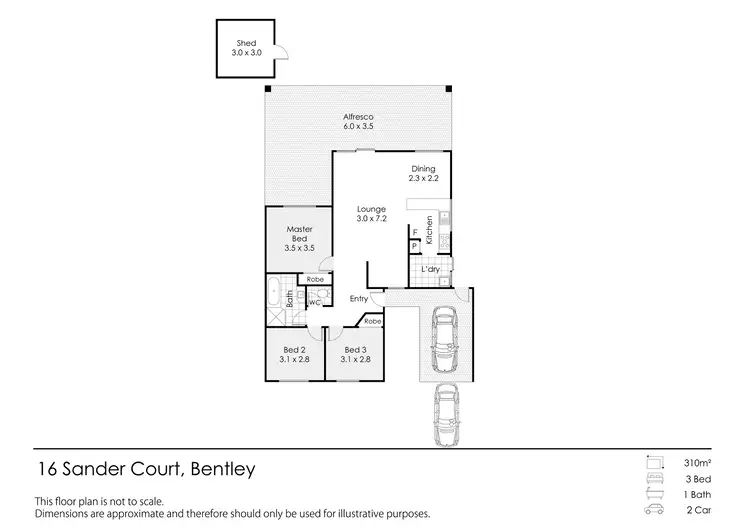 Floorplan of Homely house listing, 16 Sander Court, Bentley WA 6102