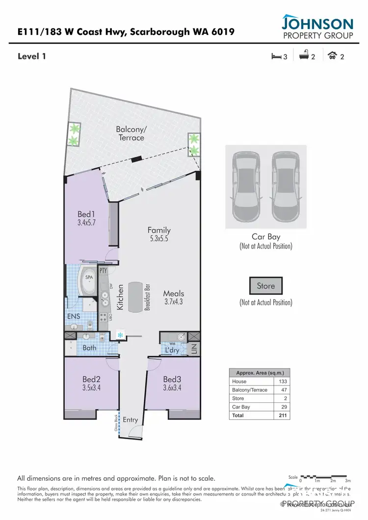 Floorplan of Homely apartment listing, E111/183 West Coast Highway, Scarborough WA 6019