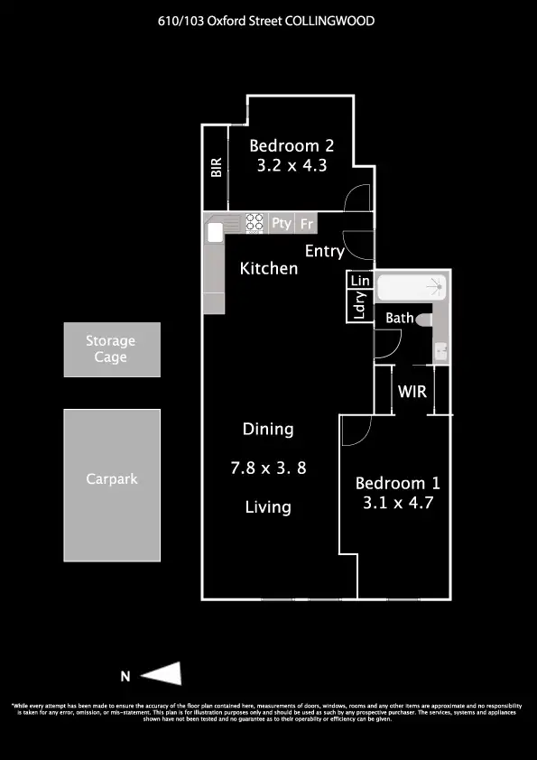 Floorplan of Homely apartment listing, 610/103-107 Oxford Street, Collingwood VIC 3066