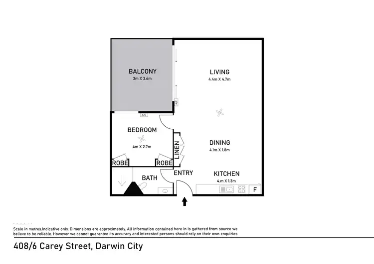 Floorplan of Homely apartment listing, 408/6 Carey Street, Darwin City NT 800