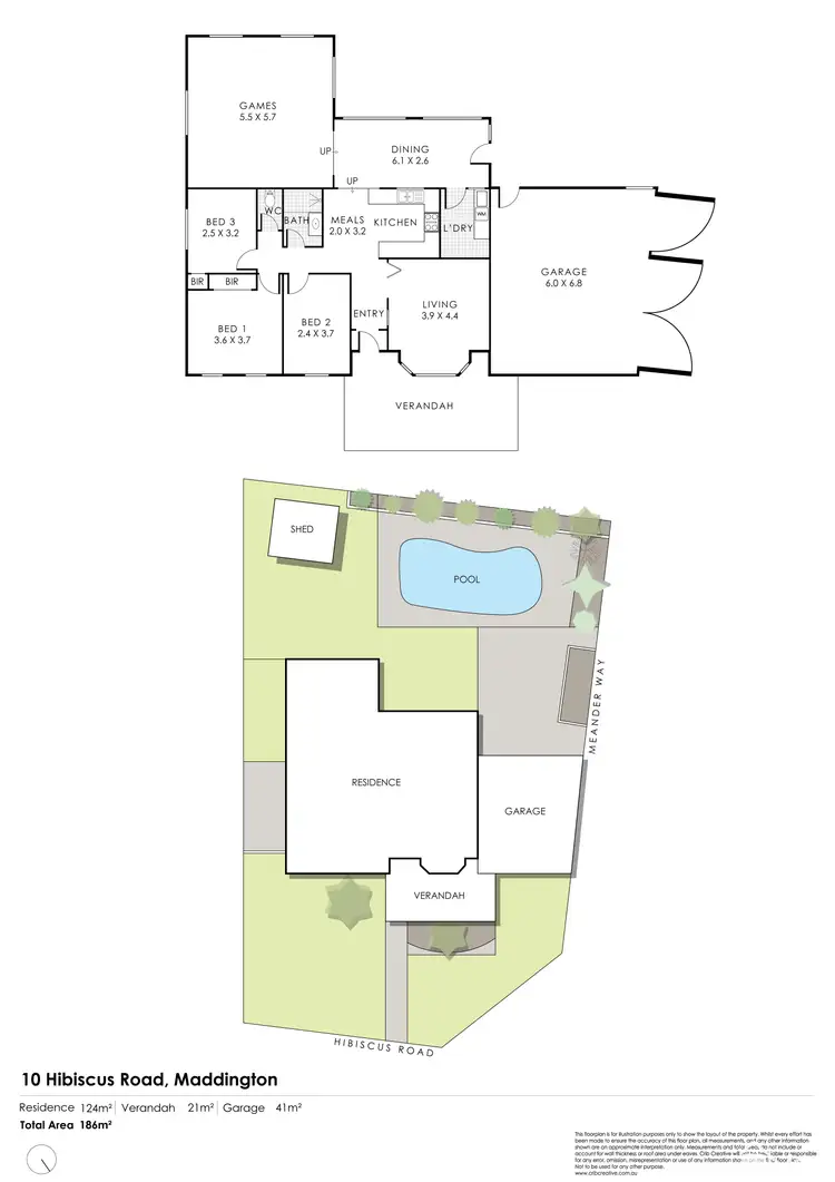 Floorplan of Homely house listing, 10 Hibiscus Road, Maddington WA 6109
