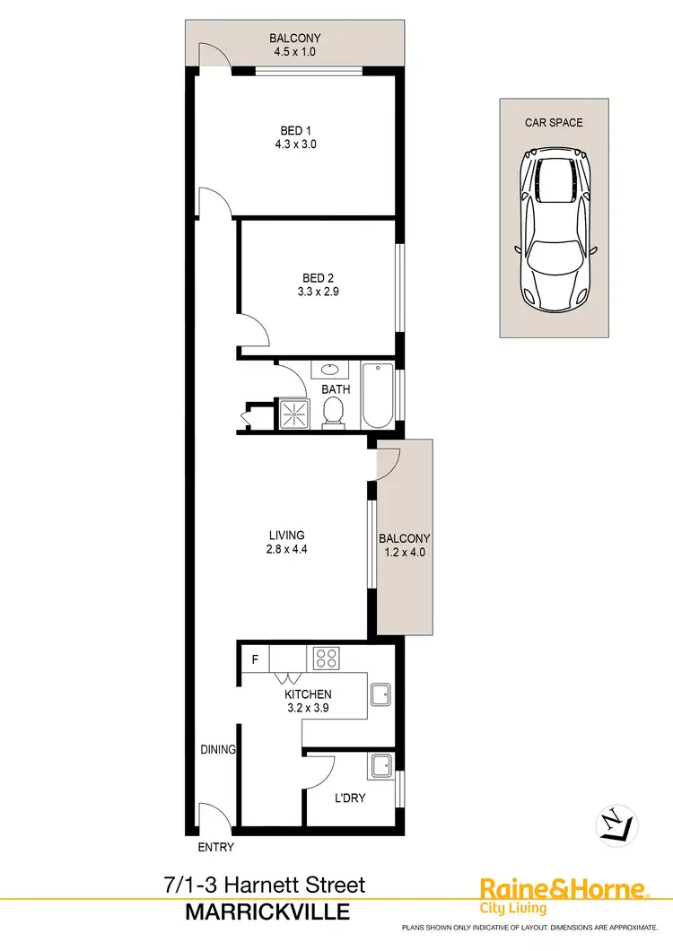 Floorplan of Homely apartment listing, 7/1-3 Harnett Avenue, Marrickville NSW 2204
