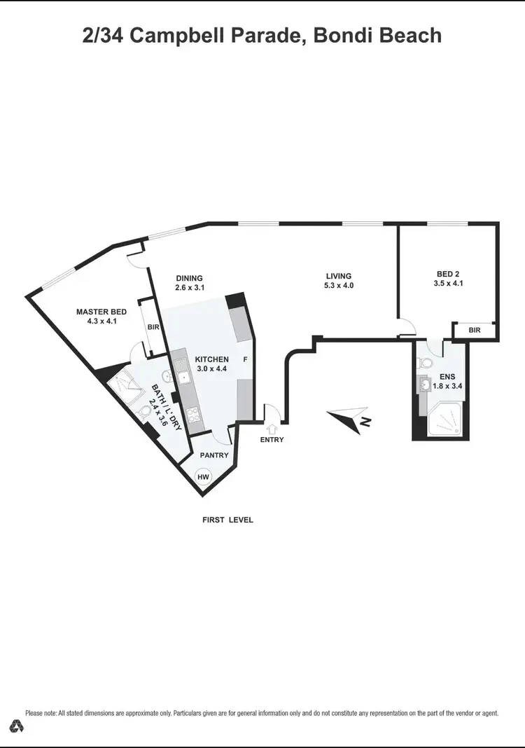 Floorplan of Homely unit listing, 2/34 Campbell Parade, Bondi Beach NSW 2026