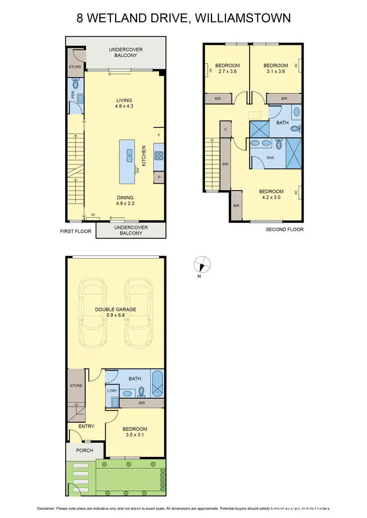 Floorplan of Homely townhouse listing, 8 Wetland Drive, Williamstown VIC 3016