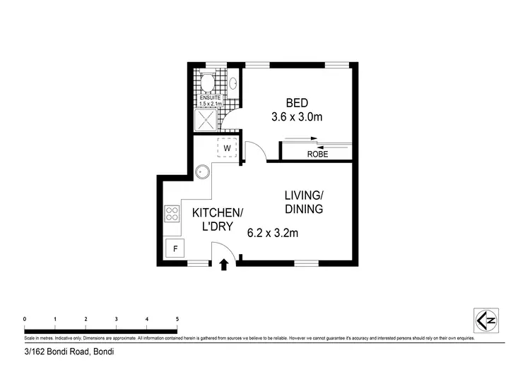 Floorplan of Homely apartment listing, 3/162 Bondi Road, Bondi NSW 2026
