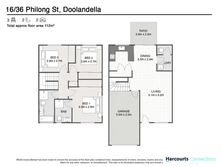 Floorplan of Homely townhouse listing, 16/36 Philong Street, Doolandella QLD 4077