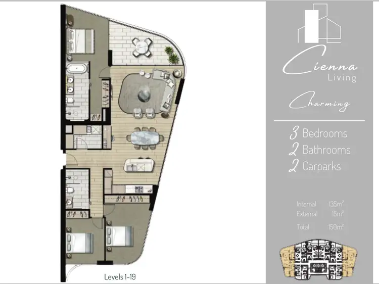Floorplan of Homely apartment listing, 807/180 Marine Parade, Labrador QLD 4215