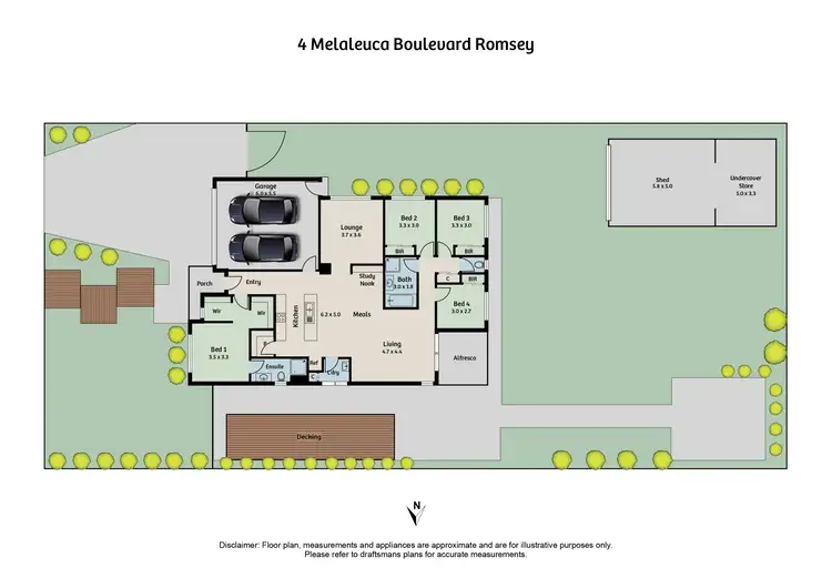 Floorplan of Homely house listing, 4 Melaleuca Boulevard, Romsey VIC 3434