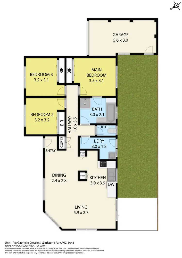 Floorplan of Homely house listing, 1/48 Gabrielle Crescent, Gladstone Park VIC 3043