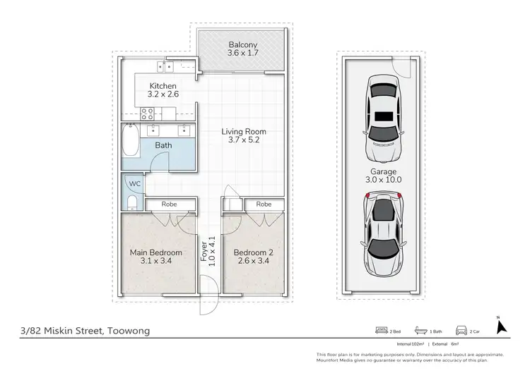 Floorplan of Homely apartment listing, 3/82 Miskin Street, Toowong QLD 4066