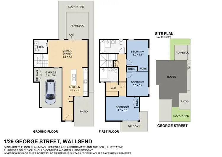 Floorplan of Homely townhouse listing, 1/29 George Street, Wallsend NSW 2287