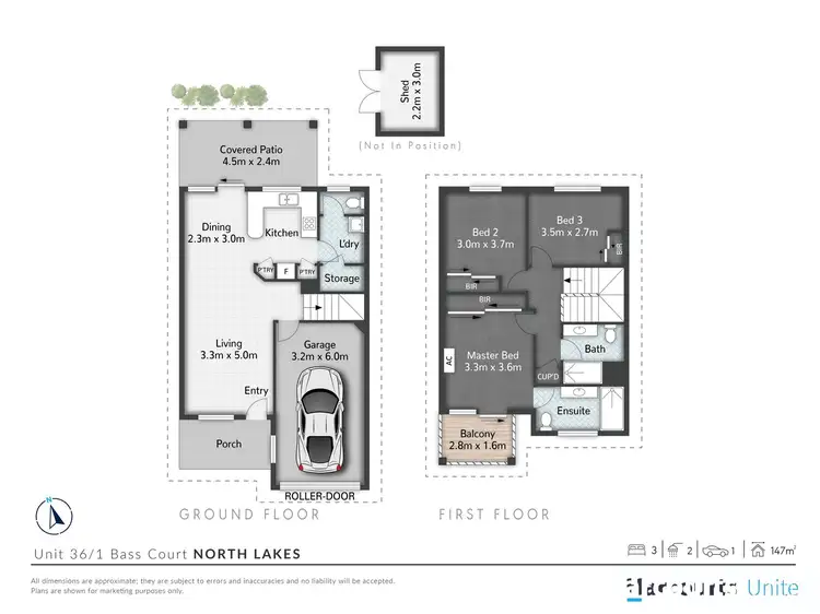Floorplan of Homely townhouse listing, 36/1 Bass Court, North Lakes QLD 4509