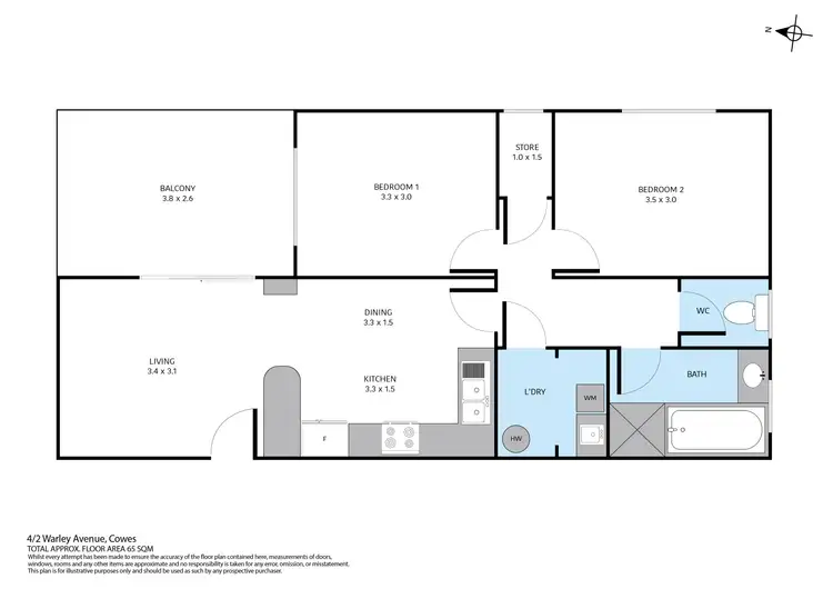 Floorplan of Homely unit listing, 4/2-4 Warley Avenue, Cowes VIC 3922