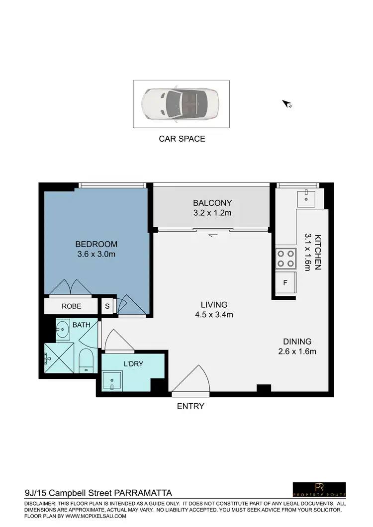 Floorplan of Homely unit listing, 9J/15 Campbell Street, Parramatta NSW 2150