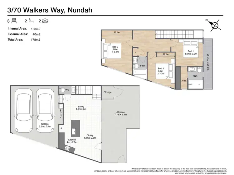 Floorplan of Homely townhouse listing, 3/70 Walkers Way, Nundah QLD 4012