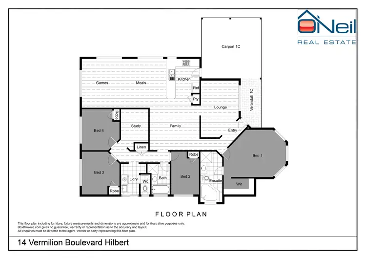 Floorplan of Homely house listing, 14 Vermilion Boulevard, Hilbert WA 6112
