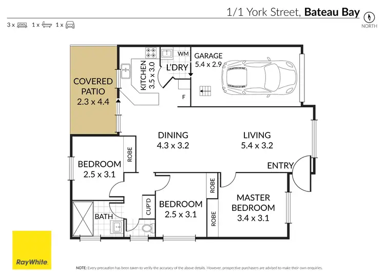 Floorplan of Homely villa listing, 1/1 York Street, Bateau Bay NSW 2261