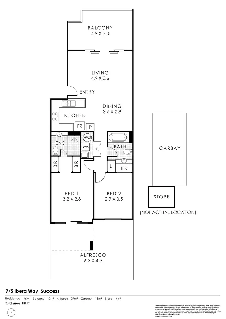 Floorplan of Homely apartment listing, 7/5 Ibera Way, Success WA 6164