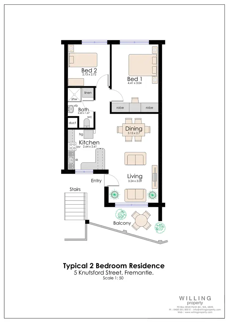 Floorplan of Homely apartment listing, 20/5 Knutsford Street, Fremantle WA 6160