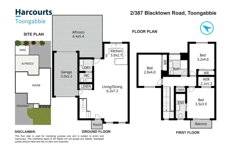 Floorplan of Homely townhouse listing, 2/387 Blacktown Road, Toongabbie NSW 2146