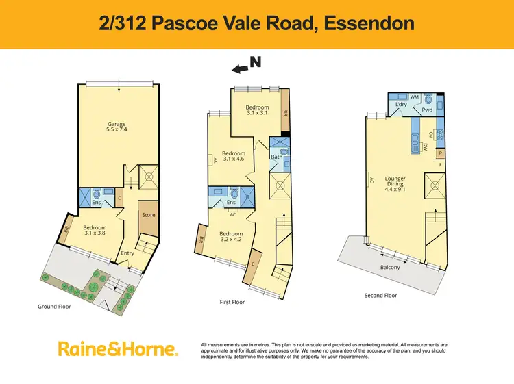 Floorplan of Homely townhouse listing, 2/312 Pascoe Vale Road, Essendon VIC 3040