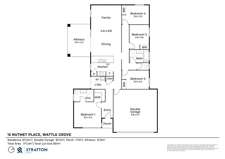 Floorplan of Homely house listing, 15 Nutmeg Place, Wattle Grove WA 6107