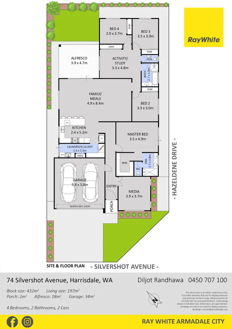 Floorplan of Homely house listing, 74 Silvershot Avenue, Harrisdale WA 6112