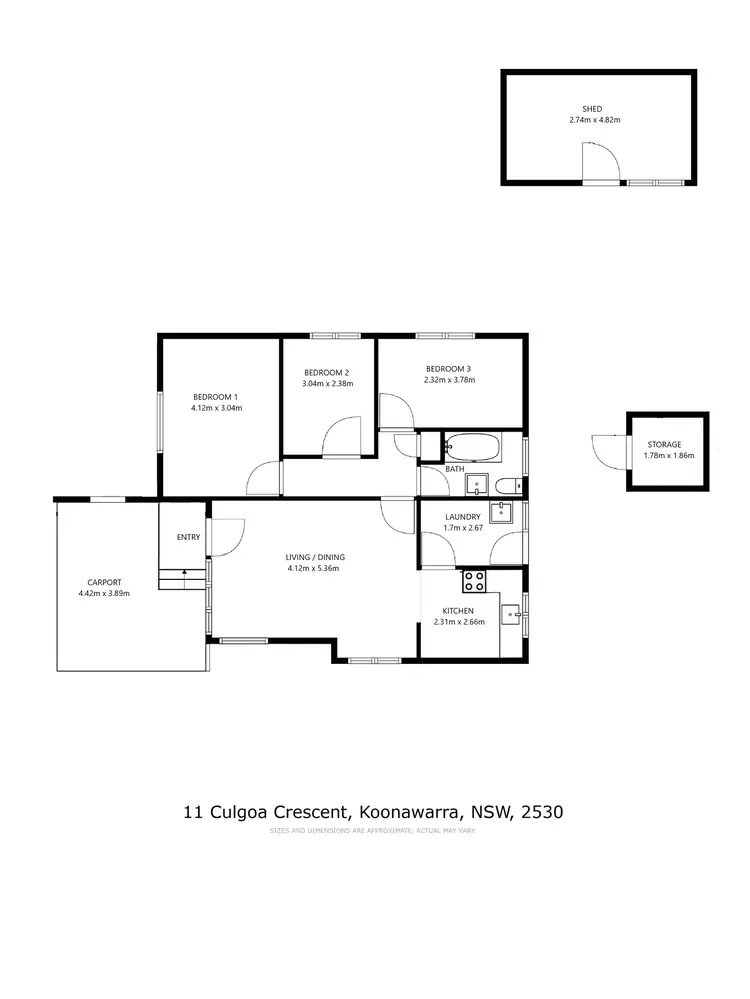 Floorplan of Homely house listing, 11 Culgoa Crescent, Koonawarra NSW 2530
