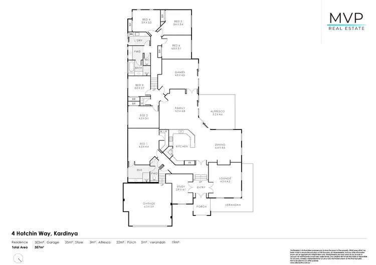 Floorplan of Homely house listing, 4 Hotchin Way, Kardinya WA 6163