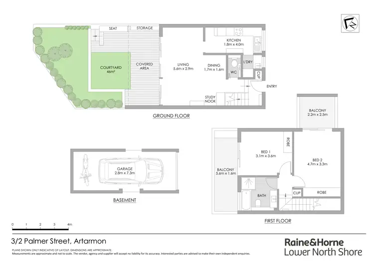 Floorplan of Homely townhouse listing, 3/2 Palmer Street, Artarmon NSW 2064